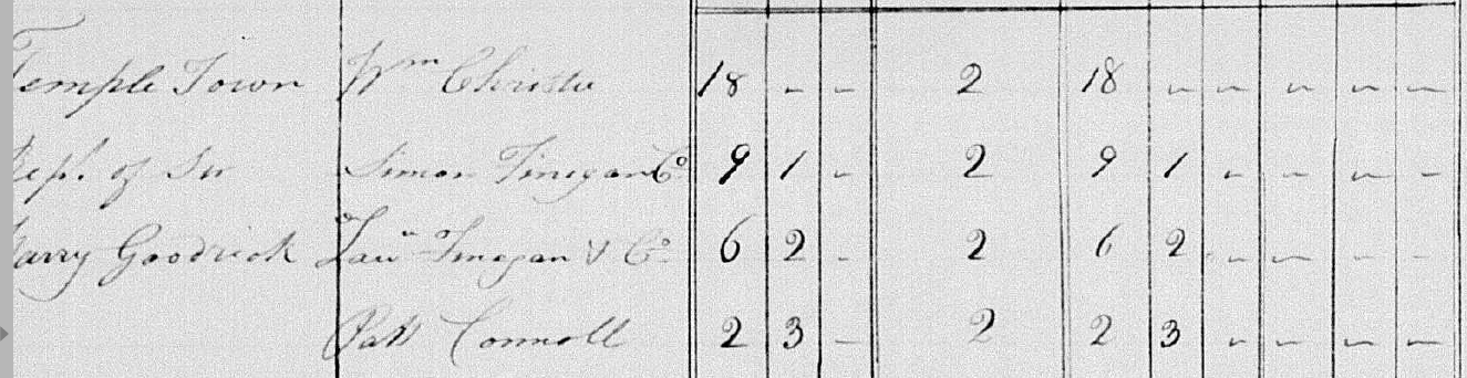 1833-TAB for Templetown Townland (part)