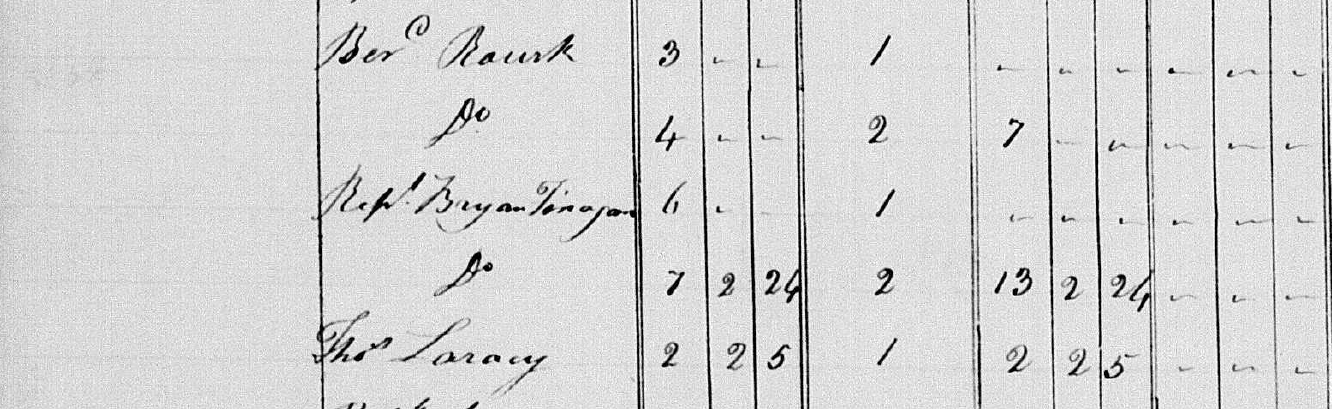 1833-TAB for Templetown Townland (part), County Louth