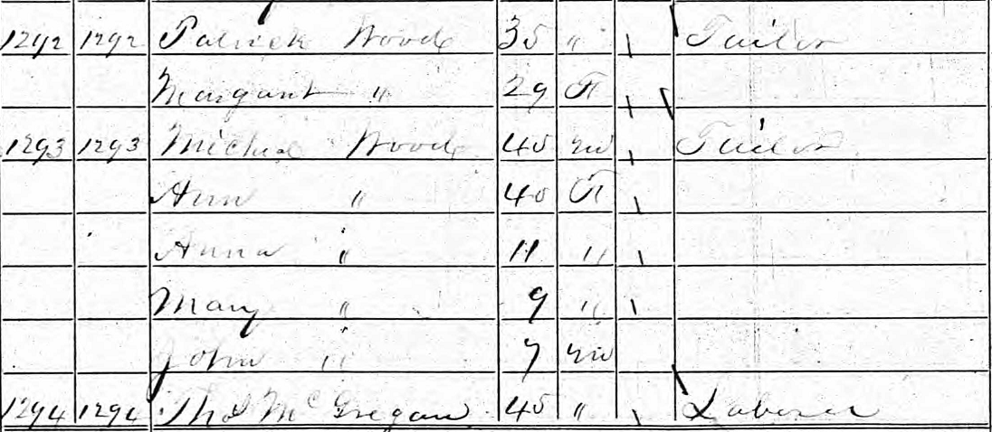 1860 US  Census - Michael Woods